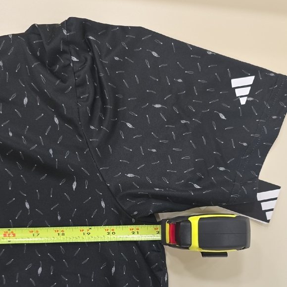 Adidas Men's Ultimate Polo Shirt in black with a feather Pattern, Size L, NWT - Picture 10 of 15